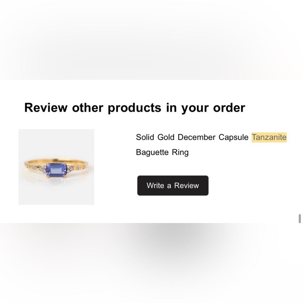 Local Eclectic - Solid Gold December Capsule Tanzanite Baguette Ring - Picture 16 of 17